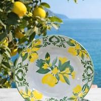 Servizio Piatti 18 pz in ceramica bianca decorata