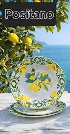 Servizio Piatti 18 pz in ceramica bianca decorata