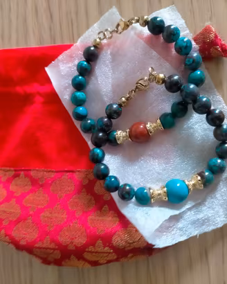 Bracciali Crisocolla in coppe Turchese & Diaspro