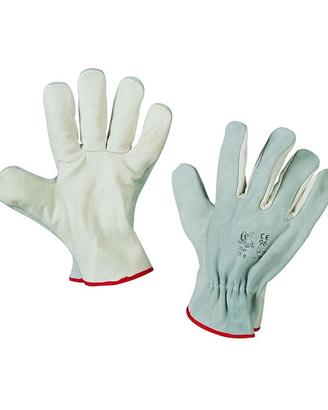 GUANTO DA LAVORO IN PELLE FIORE E DORSO IN CROSTA