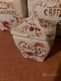 Set di barattoli in ceramica vintage del novecento