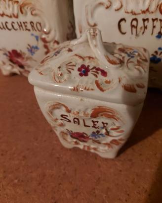 Set di barattoli in ceramica vintage del novecento