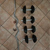 set manubri + bilancere