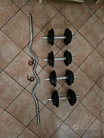 set manubri + bilancere