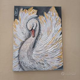 Quadro “Cigno Bianco” 30x40 – dipinto a mano 
