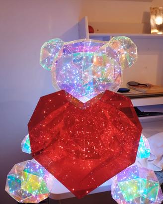 Decorazione in plastica con LED, misure 56 x 50