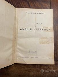 LEZIONI DI ANALISI ALGEBRICA - 1939
