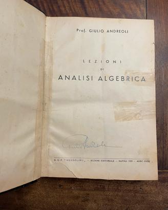LEZIONI DI ANALISI ALGEBRICA - 1939