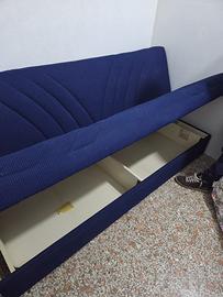 Divano letto con contenitore Blu - NUOVO mai usato