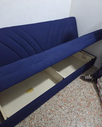 Divano letto con contenitore Blu - NUOVO mai usato