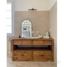 Mobile bagno in legno massello di abete 150x50 h80