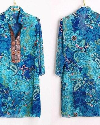 Blusa Ricamata con Fiori Maglia Lunga da SPIAGGIA