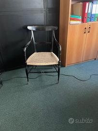 10 sedie poltrone nere Thonet con braccioli