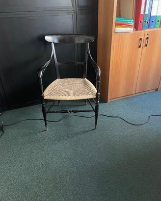 10 sedie poltrone nere Thonet con braccioli