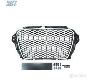 GRIGLIA AUDI A3 8V 12-16 LOOK RS3 NERO CROMATO ABS