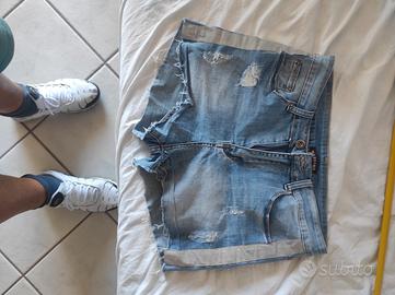 bel pantaloncino jeans a strappo donna XL