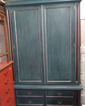 GRANDE ARMADIO ANTICO LACCATO DIPINTO SHABBY CHIC