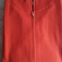 Cardigan da uomo in cotone color corallo