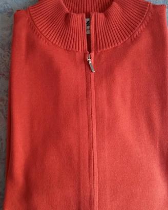 Cardigan da uomo in cotone color corallo