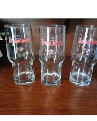 Set 3 bicchieri da birra originali Kronenbourg. 