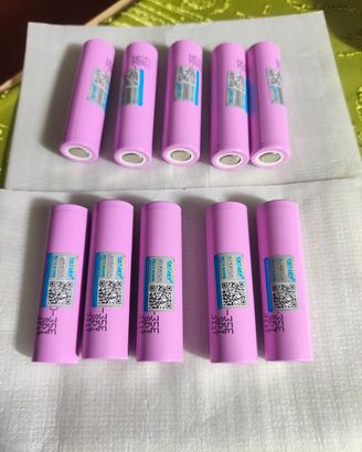 Set 10 batterie 18650 litio 3500mah 
