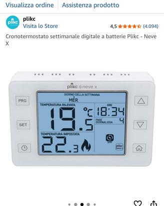 Cronotermostato digitale Plikc Neve X