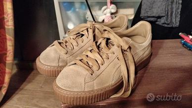 Scarpe Puma Suede Platform pelle color oatmeal 37