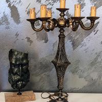 Lampada vintage in ottone a 7 luci, stile barocco 