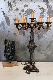 Lampada vintage in ottone a 7 luci, stile barocco 
