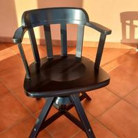 sedia girevole LEGNO nera IKEA