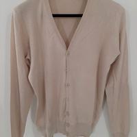 Cardigan da uomo beige con scollo a V