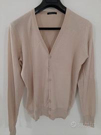 Cardigan da uomo beige con scollo a V