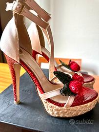 Sandali Platform con Ciliegie di Paillettes nr 36