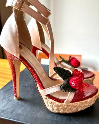 Sandali Platform con Ciliegie di Paillettes nr 36