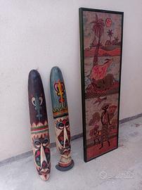 quadro e maschere stile etnico + capezzale