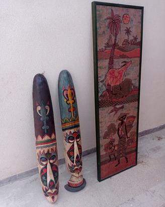 quadro e maschere stile etnico + capezzale