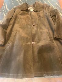 Cappotto donna in vera pelle scamosciata