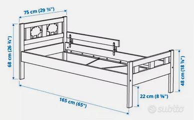 lettino a doghe e con sponda laterale ikea bambini