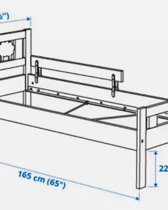 lettino a doghe e con sponda laterale ikea bambini
