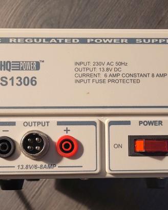 Alimentatore da banco 13,8 volt  6A continui (8A)