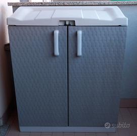 Armadio contenitore da esterno in plastica.