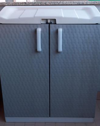Armadio contenitore da esterno in plastica.