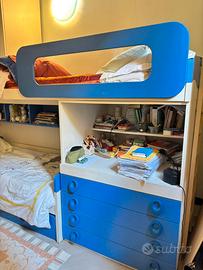 Cameretta per bambini con 3 letti + materassi