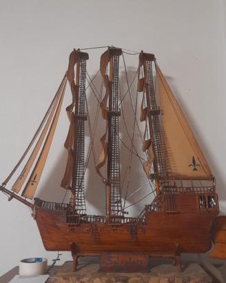 veliero legno anni 90 realizzato a mano