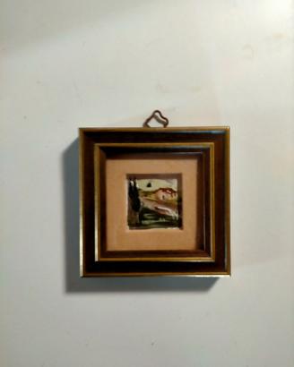 Delizioso Miniquadro Vintage 10x10 cm - Paesaggio