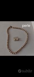 Collana e orecchini perle