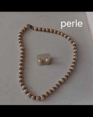 Collana e orecchini perle
