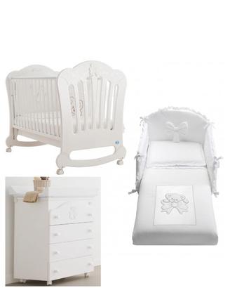 Lettino Pali con swarosky+fasciatoio+ piumone