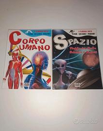 Lotto 2 libri bambini corpo umano e spazio