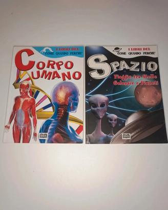 Lotto 2 libri bambini corpo umano e spazio
